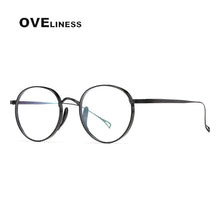 Load image into Gallery viewer, Pure Titanium Glasses Frame Men Women Retro Round Prescription men&#39;s Eyeglasses frames 2023 Vintage Optical Myopia eyewear