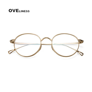 Pure Titanium Glasses Frame Men Women Retro Round Prescription men's Eyeglasses frames 2023 Vintage Optical Myopia eyewear