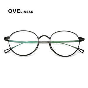 Pure Titanium Glasses Frame Men Women Retro Round Prescription men's Eyeglasses frames 2023 Vintage Optical Myopia eyewear