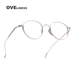 Pure Titanium Glasses Frame Men Women Retro Round Prescription men's Eyeglasses frames 2023 Vintage Optical Myopia eyewear