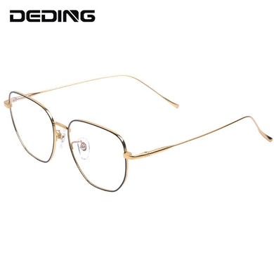 Pure Titanium Glasses Frame Women Polygon Ultralight Eyeglasses Prescription Men Myopia Optical Frame Eyewear DD1537