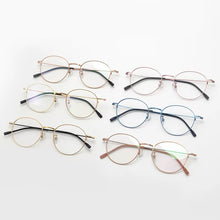 Load image into Gallery viewer, Pure Titanium Glasses Frame Women Ultra-light Retro Round Blue Light Eyeglasses Men Screwless Prescription Eyewear Denmark Brand