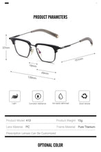 Load image into Gallery viewer, Pure Titanium Men Glasses Frames Square Myopia Optical Prescription Eyeglasses Frames Woman  Business Face Eyewear