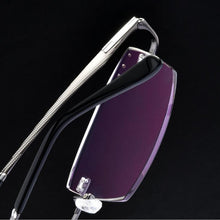 Load image into Gallery viewer, Pure β Titanium Men&#39;s Business Diamond Trimming Cutting Rimless Lens, Screwless Frameless Myopia Optical Glasses Frame F638H