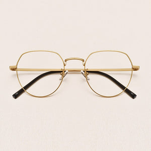 Pure Titanium Retro Blue Light Glasses Frame Women's Round Face Myopia Glasses Ultralight Men Trendy Optical Glasses Frame 1901