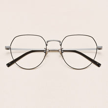 Carica l&#39;immagine nel visualizzatore di Gallery, Pure Titanium Retro Blue Light Glasses Frame Women&#39;s Round Face Myopia Glasses Ultralight Men Trendy Optical Glasses Frame 1901