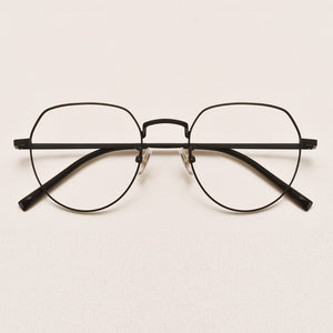 Pure Titanium Retro Blue Light Glasses Frame Women's Round Face Myopia Glasses Ultralight Men Trendy Optical Glasses Frame 1901