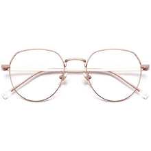 Carica l&#39;immagine nel visualizzatore di Gallery, Pure Titanium Retro Blue Light Glasses Frame Women&#39;s Round Face Myopia Glasses Ultralight Men Trendy Optical Glasses Frame 1901