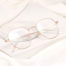 Carica l&#39;immagine nel visualizzatore di Gallery, Pure Titanium Retro Blue Light Glasses Frame Women&#39;s Round Face Myopia Glasses Ultralight Men Trendy Optical Glasses Frame 1901