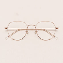 Carica l&#39;immagine nel visualizzatore di Gallery, Pure Titanium Retro Blue Light Glasses Frame Women&#39;s Round Face Myopia Glasses Ultralight Men Trendy Optical Glasses Frame 1901