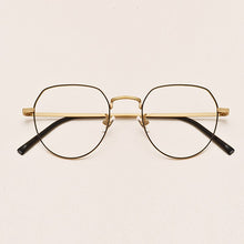 Carica l&#39;immagine nel visualizzatore di Gallery, Pure Titanium Retro Blue Light Glasses Frame Women&#39;s Round Face Myopia Glasses Ultralight Men Trendy Optical Glasses Frame 1901