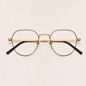 Pure Titanium Retro Blue Light Glasses Frame Women's Round Face Myopia Glasses Ultralight Men Trendy Optical Glasses Frame 1901