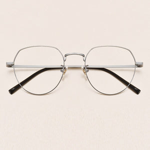 Pure Titanium Retro Blue Light Glasses Frame Women's Round Face Myopia Glasses Ultralight Men Trendy Optical Glasses Frame 1901