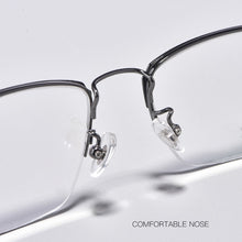 Load image into Gallery viewer, Pure Titanium Retro  Half Frame Glasses Ultralight Business Men Large Frame Myopia And Hyperopia Optical Glasses 8017JX