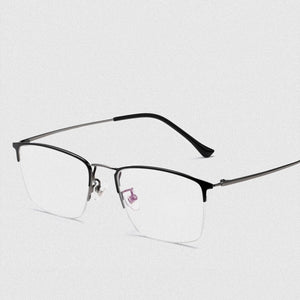 Pure Titanium Retro  Half Frame Glasses Ultralight Business Men Large Frame Myopia And Hyperopia Optical Glasses 8017JX