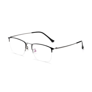 Pure Titanium Retro  Half Frame Glasses Ultralight Business Men Large Frame Myopia And Hyperopia Optical Glasses 8017JX