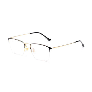 Pure Titanium Retro  Half Frame Glasses Ultralight Business Men Large Frame Myopia And Hyperopia Optical Glasses 8017JX