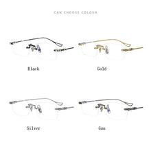 Load image into Gallery viewer, Pure Titanium Rimless Prescription Glasses Frame Men Myopia Optical Eyeglasses Frames Female Luxuyr Brand Frameless Spectacles
