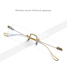 Load image into Gallery viewer, Pure Titanium Rimless Prescription Glasses Frame Men Myopia Optical Eyeglasses Frames Female Luxuyr Brand Frameless Spectacles