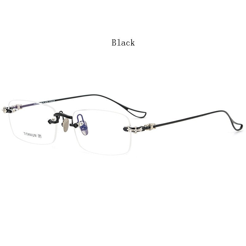 Pure Titanium Rimless Prescription Glasses Frame Men Myopia Optical Eyeglasses Frames Female Luxuyr Brand Frameless Spectacles