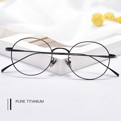 Pure Titanium Round Retro Glasses Frame Full Frame Myopia Glasses Men And Women Glasses Frame Prescription Glasses 3216