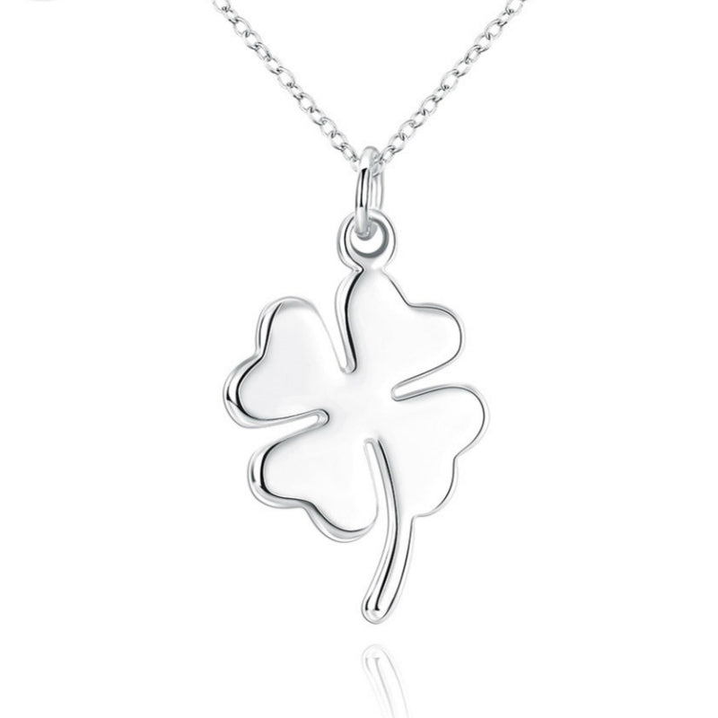 Pure silver 925 necklace jewelry fashion accessories manufacturer source four-leaf grass necklace pendant European and American
