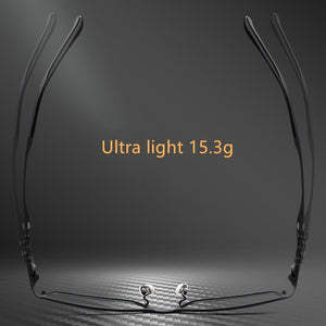 Pure titanium glasses frame men's business ultra-light optical glasses frame elastic temples prescription glasses men HT0205