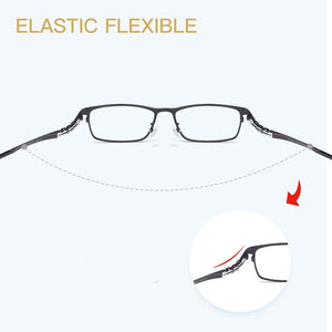 Pure titanium glasses frame men's business ultra-light optical glasses frame elastic temples prescription glasses men HT0205