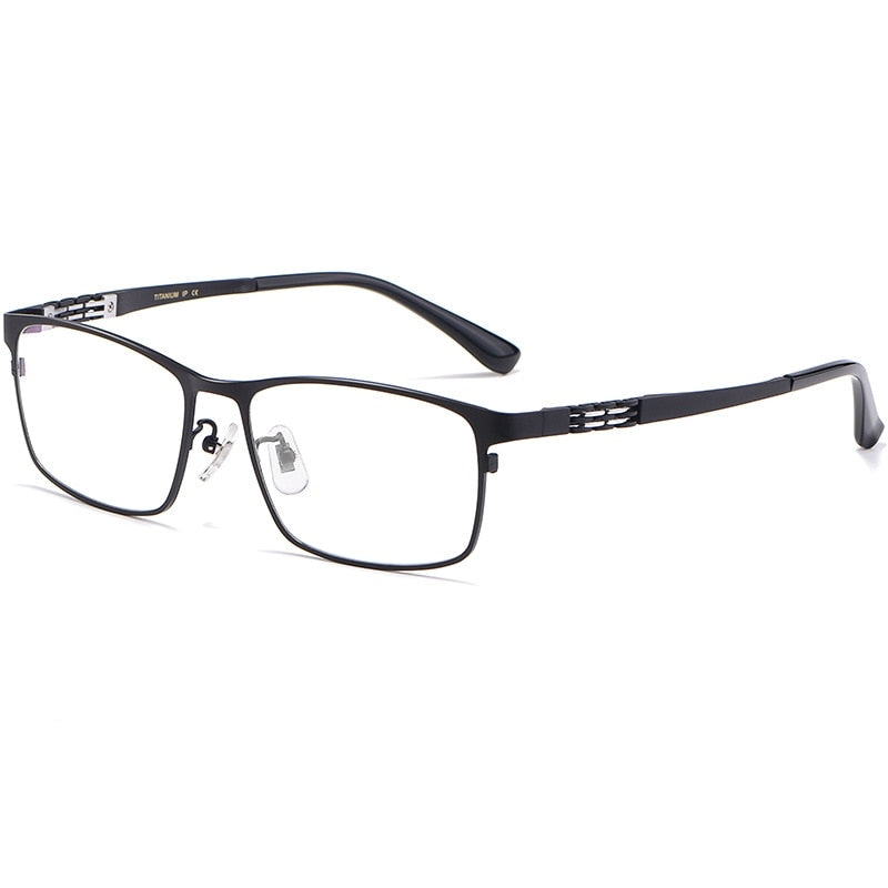 Pure titanium glasses frame men's business ultra-light optical glasses frame elastic temples prescription glasses men HT0205