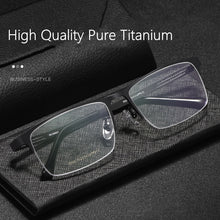 Load image into Gallery viewer, Pure titanium half-frame glasses men ultralight large-frame business glasses frame simple and fashionable optical glasses F2322