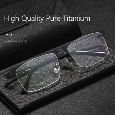 Pure titanium half-frame glasses men ultralight large-frame business glasses frame simple and fashionable optical glasses F2322