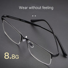 Load image into Gallery viewer, Pure titanium half-frame glasses men ultralight large-frame business glasses frame simple and fashionable optical glasses F2322