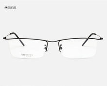 Load image into Gallery viewer, Pure titanium optical frame classic Men business half-rim glasses frame for prescription glasses ultra light eyewear black