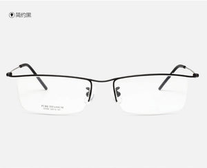 Pure titanium optical frame classic Men business half-rim glasses frame for prescription glasses ultra light eyewear black