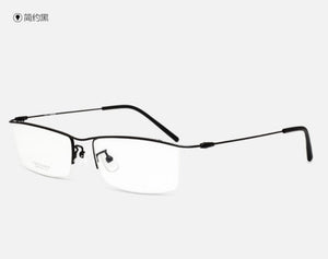 Pure titanium optical frame classic Men business half-rim glasses frame for prescription glasses ultra light eyewear black