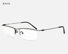 Load image into Gallery viewer, Pure titanium optical frame classic Men business half-rim glasses frame for prescription glasses ultra light eyewear black