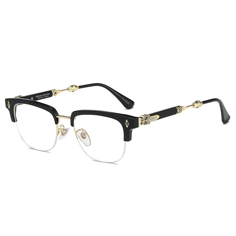 Pure titanium plating plate frame chaokeluoxin glasses Jay Chou big sword small face female eyebrow frame eyebrow wire frame