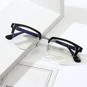 Pure titanium plating plate frame chaokeluoxin glasses Jay Chou big sword small face female eyebrow frame eyebrow wire frame