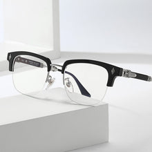 Load image into Gallery viewer, Pure titanium plating plate frame chaokeluoxin glasses Jay Chou big sword small face female eyebrow frame eyebrow wire frame