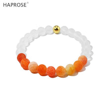 Load image into Gallery viewer, Purple Agate Elastic Bracelet Natural White Blue Onyx 8mm Creative Jewelry Woman Dance Bracelet Gemstone Scrub Agate Beads