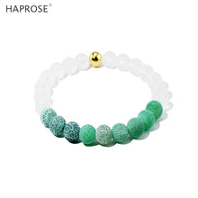 Load image into Gallery viewer, Purple Agate Elastic Bracelet Natural White Blue Onyx 8mm Creative Jewelry Woman Dance Bracelet Gemstone Scrub Agate Beads