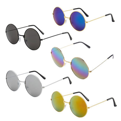 Q1FA Vintage Round Sun Glasses Candy Vintage Round Mirror Sunglasses UV 400