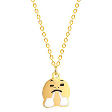 Load image into Gallery viewer, Cartoon Love Heart Kiss Emoji Necklace &amp; Pendant for Women Round Expression Love Choker Collars Handmade Jewelry Gifts
