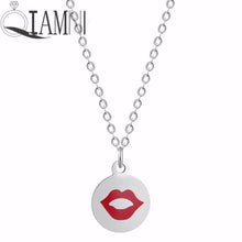 Load image into Gallery viewer, Cartoon Love Heart Kiss Emoji Necklace &amp; Pendant for Women Round Expression Love Choker Collars Handmade Jewelry Gifts