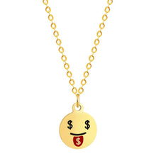 Load image into Gallery viewer, Cartoon Love Heart Kiss Emoji Necklace &amp; Pendant for Women Round Expression Love Choker Collars Handmade Jewelry Gifts