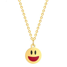 Load image into Gallery viewer, Cartoon Love Heart Kiss Emoji Necklace &amp; Pendant for Women Round Expression Love Choker Collars Handmade Jewelry Gifts
