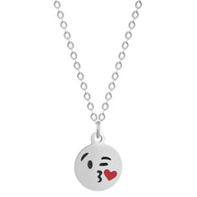 Load image into Gallery viewer, Cartoon Love Heart Kiss Emoji Necklace &amp; Pendant for Women Round Expression Love Choker Collars Handmade Jewelry Gifts