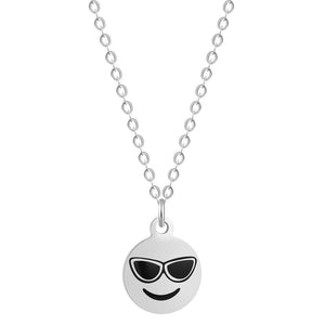 Cartoon Love Heart Kiss Emoji Necklace & Pendant for Women Round Expression Love Choker Collars Handmade Jewelry Gifts