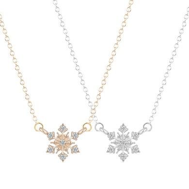 Hot Fashion Unique Snowflake Necklace&Pendants Gift for Women and Girls Winter Christmas Silver Necklace Pendant Jewelry
