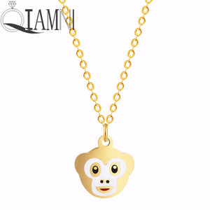 Stainless Steel Cartoon Lovely Animal Pig Necklace Pendant for Women Dog Collars Friends Jewelry Pet Lover Gift